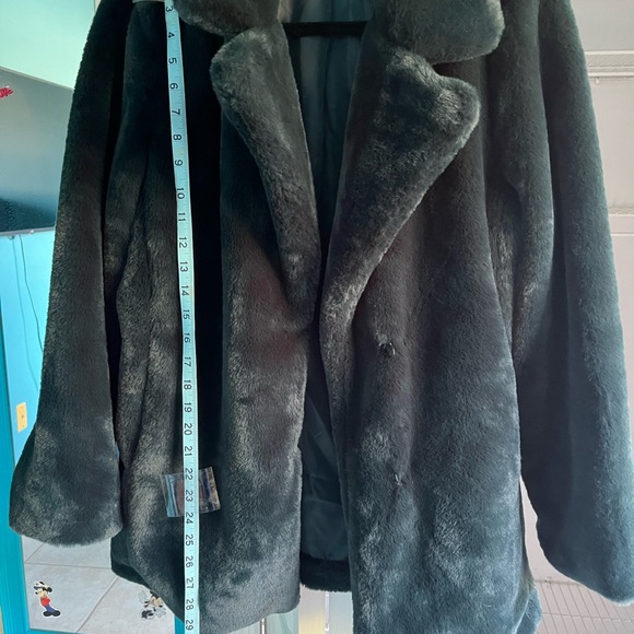 Catherine Malandrines Hunter Green Jacket Faux fur M & XL - Picture 7 of 8